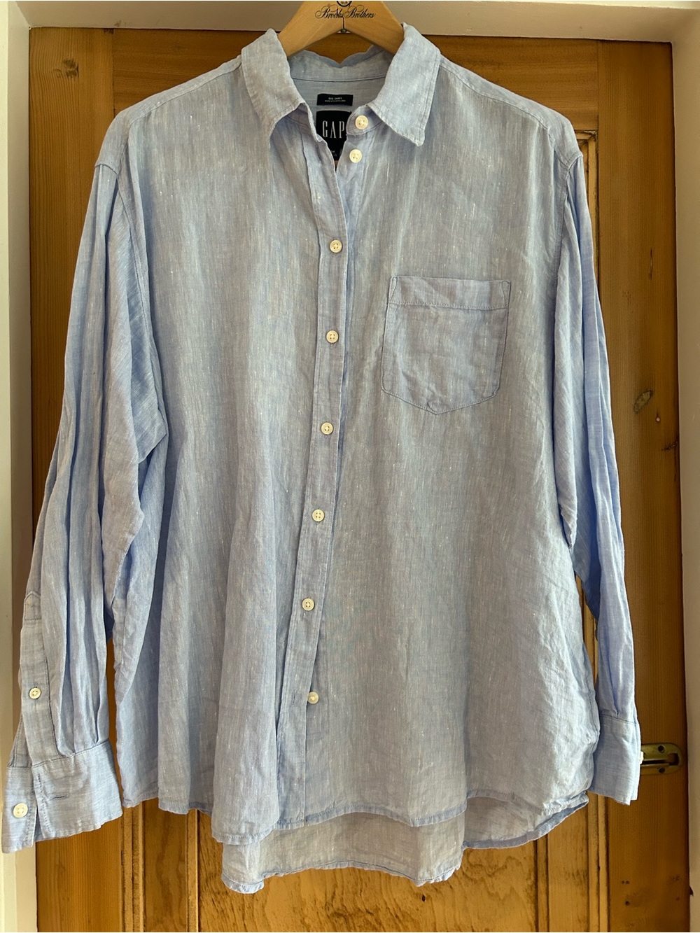 GAP Light Blue Casual Linen Button-Down Shirt